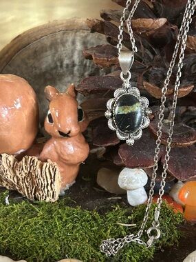 925 Sterling Blackjack turquoise necklace